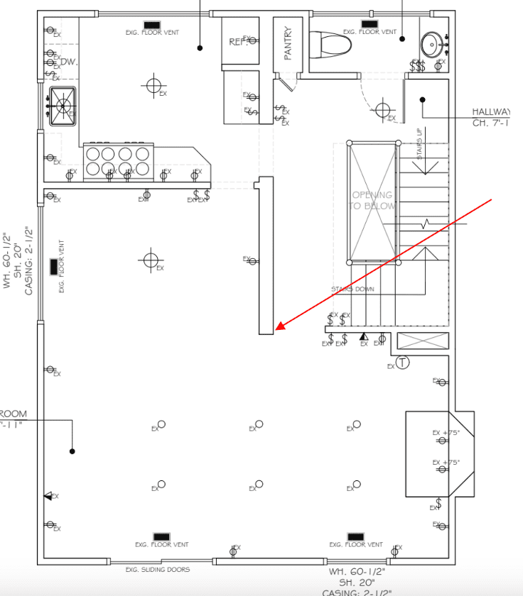 chappaqua townhouse kitchen existing floor plan. gut renovation