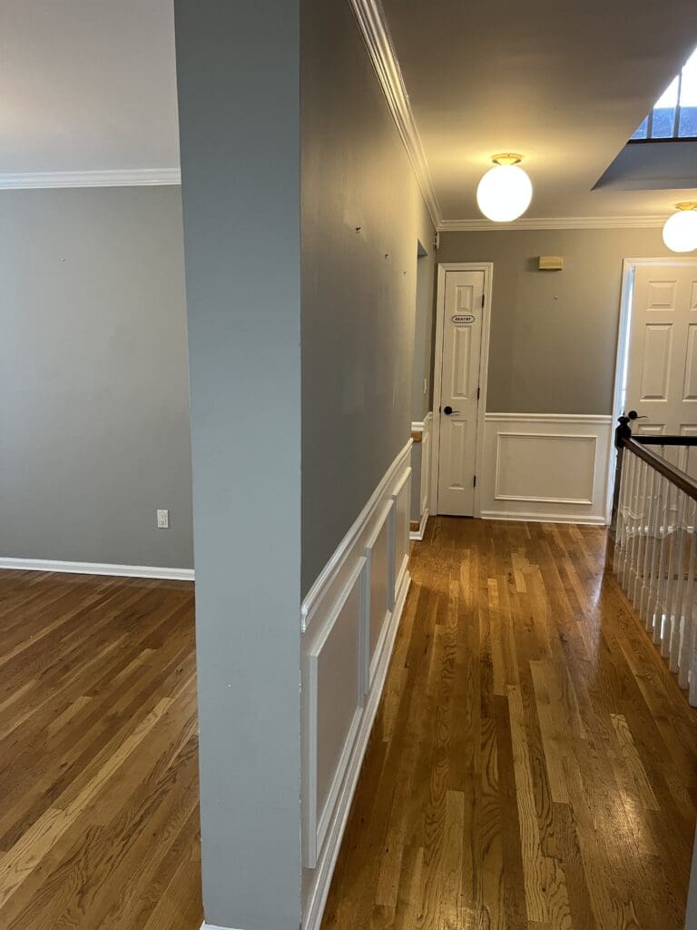 Builder-grade kitchen before renovation in a Chappaqua, NY townhouse